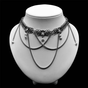 Handmade Stainless Steel Chainmail Choker: Goth Punk Necklace