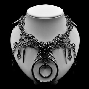 Handmade Stainless Steel Chainmail Necklace: Goth Punk Jewelry