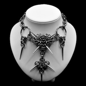 Handmade Stainless Steel Chainmail Choker: Goth Punk Necklace