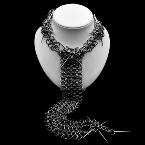 Handmade Stainless Steel Chainmail Choker: Goth Punk Necklace