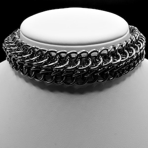Handmade Stainless Steel Chainmail Choker: Goth Punk Necklace