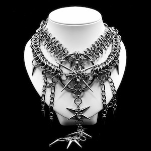 Handmade Stainless Steel Chainmail Choker: Goth Punk Necklace