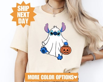 Stitch Boo Ghost Halloween T-Shirt, Disney Stitch Horror Halloween Shirt, Disney Stitch Halloween Shirt, Lilo & Stitch Halloween T-Shirt