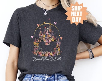 Disney gelukkigste plek op aarde shirt, shirt Disney Magic Kingdom, shirt Disney Castle, Walt Disney T-shirt, Disney shirt, Disneyland Castle