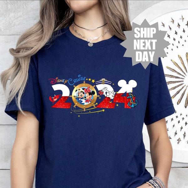 Disney Cruise Family Vacation 2024 Shirt, Matching Disney Cruise Shirt, Mickey and Minnie Disney Cruise Shirt, Captain Mickey Mouse T-Shirt