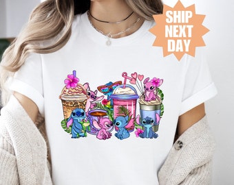 Disney World Shirts, Disney Stitch Shirt, Stitch Coffee Shirt, Disney Trip Shirt,  Funny Stitch Shirt, Vacation T-Shirt, Disney Drink Shirt