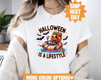 女性用秋スウェットシャツ、ハロウィンはライフスタイルスウェットシャツ、スケルトンハロウィンシャツ、ハロウィンスウェットシャツ、彼女へのハロウィンギフト