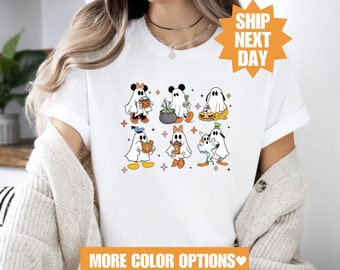 Disney Mickey Halloween Shirt, Mickey Ghost Adult Unisex T-Shirt, Spooky Season Mickey Ghost Shirt, Halloween Disney Shirt, Halloween Shirt