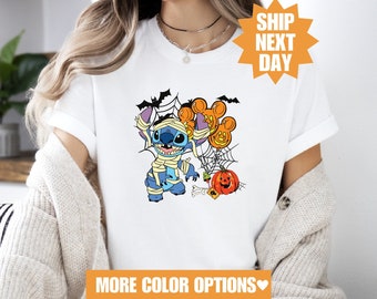 Disneyland Halloween T-Shirt, Disney Stitch Horror Halloween T-Shirt, Disney Matching T-Shirts, Disney World Disneyland Halloween T-Shirt