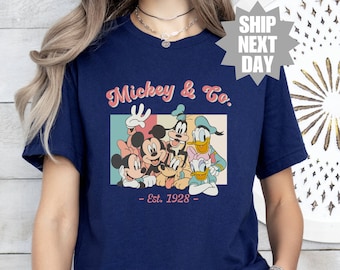 Camiseta vintage de Mickey & Co., camiseta de Disneyworld, camiseta de Walt Disneyworld, camiseta vintage de Disneyworld, camiseta de Mickey Mouse de Disney, vacaciones en Disney