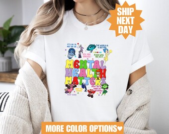 Camicia Inside Out Mental Health Matters, Maglietta Disney Inside Out, Camicia per logopedia, Camicia di gruppo di personaggi interni, Camicia per sensazioni emotive