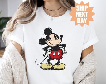Camiseta vintage de Mickey, camiseta clásica de Disney con pose de Mickey Mouse, camiseta de vacaciones de Disneyland, camiseta retro de Disney, camiseta de Disneyworld