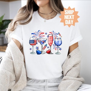Camiseta de la paz de Estados Unidos, camiseta gráfica de la bandera del 4 de julio, camiseta del 4 de julio, camiseta del Día de la Independencia del 4 de julio, camiseta con bebida de la bandera estadounidense