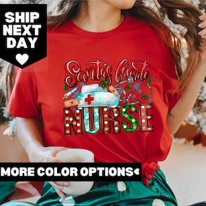 Nurse Christmas Shirt, Santa&#39;s Favorite Nurse Shirt, Merry Christmas Nurse Shirt, Christmas T-shirt For Nurses, Christmas Nurse Gift