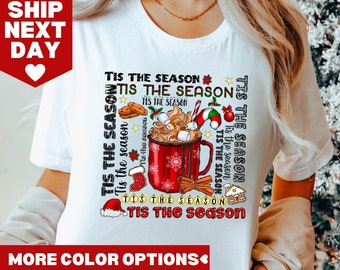 Christmas Tis The Season Shirt, Christmas Sweatshirt,, Christmas Shirt,  Holiday Shirt, Christmas Sweater, Vintage Christmas Shirt