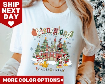 Retro kerstshirt Disneyland Est 1955 Californië, vintage Disneyland-shirt, retro Disney-shirt, vintage Disney-shirt, Disneyland-shirt