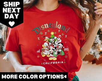 Disneyland Est 1955 Californië comfort kleuren shirt, vintage Walt Disney's Disneyland Est 1955 kerstshirt, vintage Disneyland shirt