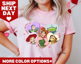 Toy Story Valentines Day Shirt, Vintage Toy Story Happy Valentine's Day Shirt, Valentine Toy Story Sweatshirt, Disney Characters Love Shirt