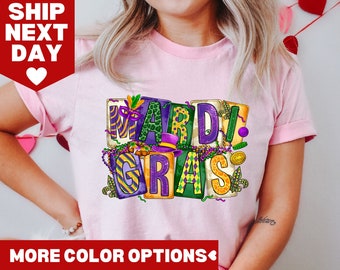 Mardi Gras, chemise de carnaval de Louisiane de Mardi Gras, chemise de Mardi Gras, chemise de festival de Mardi Gras, chemise de fleur de Luce, chemise de joyeux Mardi Gras