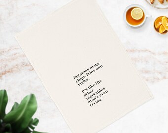 Strofinaccio da cucina in cotone umoristico - regalo perfetto per gli amanti del cibo, decorazione da cucina, inaugurazione della casa, regalo per l'ospite, divertente strofinaccio da cucina