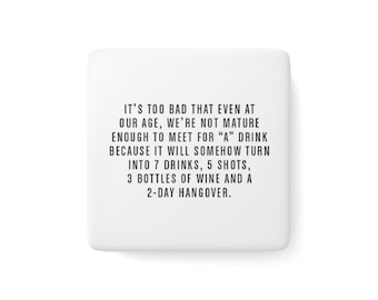 Funny Porcelain Magnet, Perfect Gift for Wine Lovers, Humorous Kitchen Decor, Housewarming Gift, Novelty Fridge Magnet, Wine Quotes