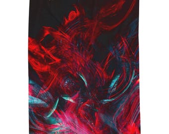 Abstract Art Velveteen Plush Blanket, Cozy Throw for Home Decor, Modern Blanket for Gift, Art-Inspired Décor, Unique Couch Cover