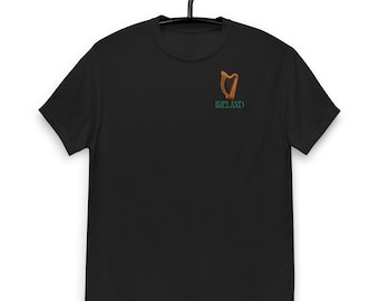 Irisches Harfe T-Shirt - Keltisches Design - aus 100% Baumwolle Irland Tee