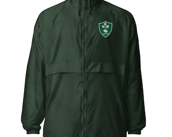 Irland Rugby Windbreaker – Leichte Jacke mit Kapuze & Reißverschluss