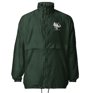 May include: Dark green windbreaker jacket with a full zipper, drawstring hood, and two front pockets. A white emblem featuring an eagle holding a sword is on the left chest, with the word "CONNACHT" below it.