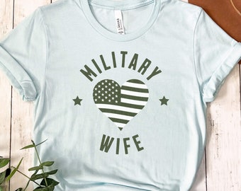 Military Wife Shirt, Military Shirt, Vintage Style Cotton T-Shirt, Basic Training, Military Homecoming, Graduation Gift