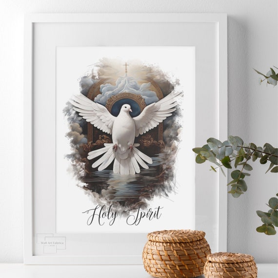 Watercolor Holy Spirit Print, Religious Wall Art (Digital Download)