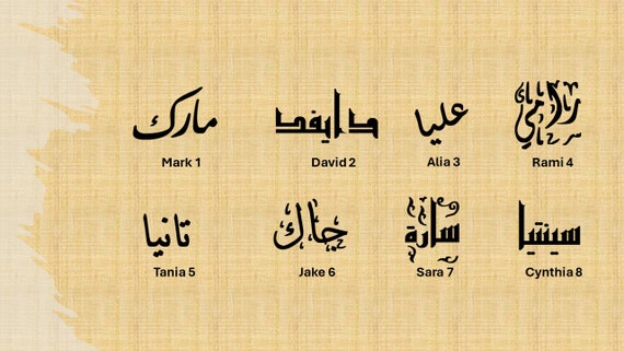 Arabic Writing Names