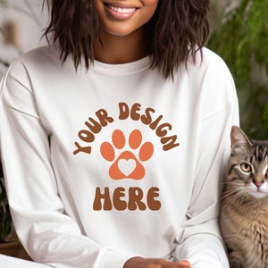 Gildan 18000 White Mockup, White Gildan 18000 Mockup, Aesthetic Sweatshirt Mock up, Gildan 1800 Mockup, Boho Gildan 18000 Mockup, Cat Mockup
