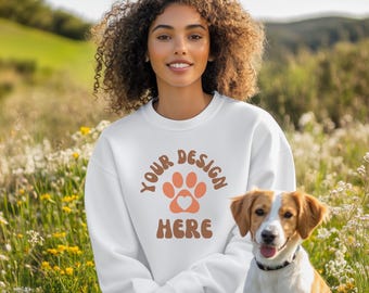 Gildan 18000 White Mockup, White Gildan 18000 Mockup, Grandmother Gildan 18000 Mock up dog, Gildan 1800 Mockup, Gildan 12000 mockup