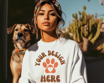 Gildan 18000 White Mockup, Comfort Colors 1566 Mockup, Gildan 18000 Mock up, Dog Mockup, Gildan 1800 Mockup, Gildan 12000 mockup
