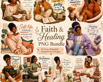 Paquete PNG de Soft Life & Petty Thoughts / Healing Era, Boundaries, Sass Art (Descarga digital)