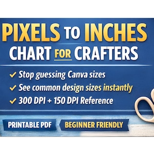 Tabella di conversione da pixel a pollici per artigiani, guida alla conversione delle dimensioni per Canva (download in PDF)