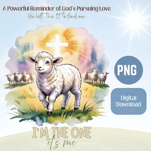 I'm The One, Its Me Christian Sheep Design Hij liet de 99 voor mij achter Luke 15 geïnspireerde shirtsticker, png Gevonden door Jesus Art