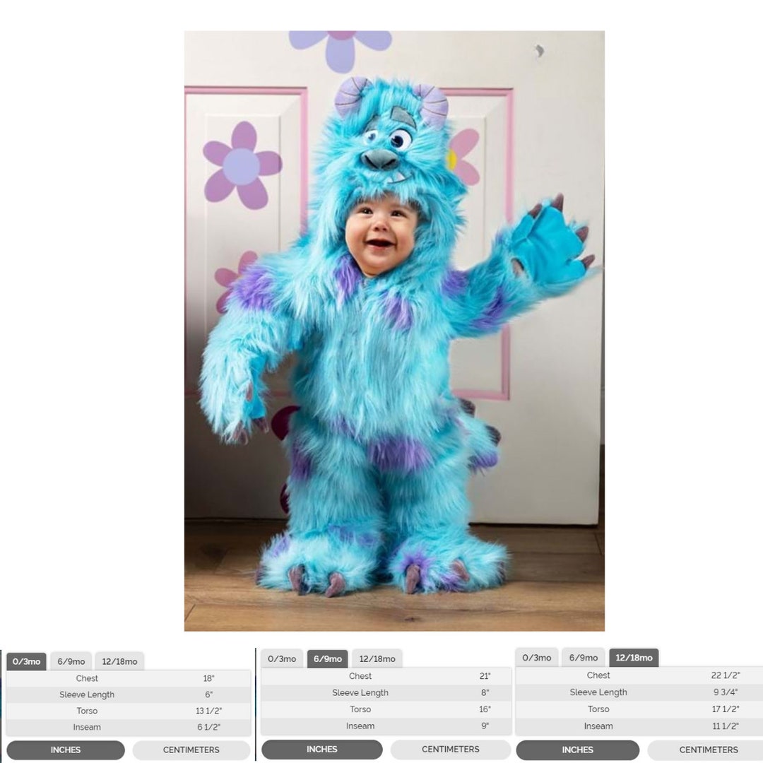 Monsters Inc Hooded Sulley Costume for Infants Halloween Etsy