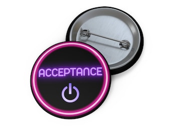 Sobriety Button-Acceptance | 12 steps | Soberversary | Sober Birthdays | Clean Living | Recovery Gift | Sobriety Gift | AA | NA