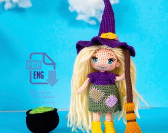 Amigurumi Witch Doll Crochet Pattern – Halloween Doll with Removable Outfit (PDF Tutorial)