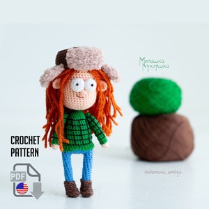 Crochet doll pattern Wendy Gravity, Amigurumi doll. These pattern are available in English (US terms) PDF file.