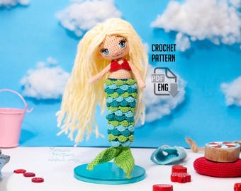 Crochet Pattern: Summer Mermaid Doll with Swimming Circle (PDF)