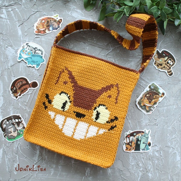 Patrón de bolso de ganchillo. Bolsa de gato. Patrón de bolso de mano de gato de ganchillo. Estos patrones están disponibles únicamente en el archivo PDF Bag English (términos de EE. UU.).