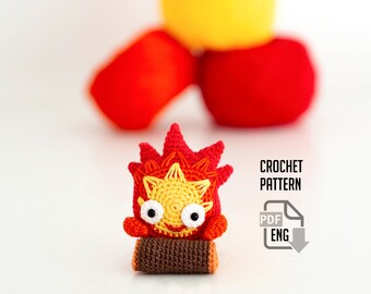 Crochet Cute Fire. Amigurumi Pattern in English (US Terms) PDF File