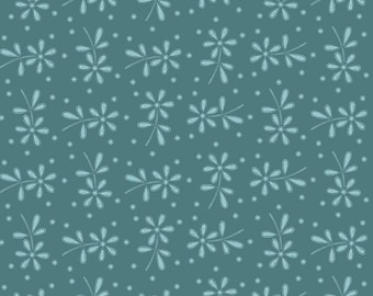 Sewing Seeds III Daisy Eyelet Toss Turquoise (C15689-Turquoise) by J. Wecker Frisch for Riley Blake Designs, 1/2 Yard, Cut Continuously