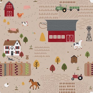 Country Life Main Wheat (C13790-Wheat) by Jennifer Long of Bee Sew Inspired for Riley Blake Designs, 1/2 Yard, Cut Continuously