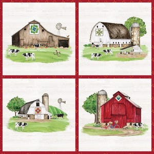 Spring Barn Quilts Pillow Panel (PD14366-Panel) by Tara Reed for Riley Blake Designs