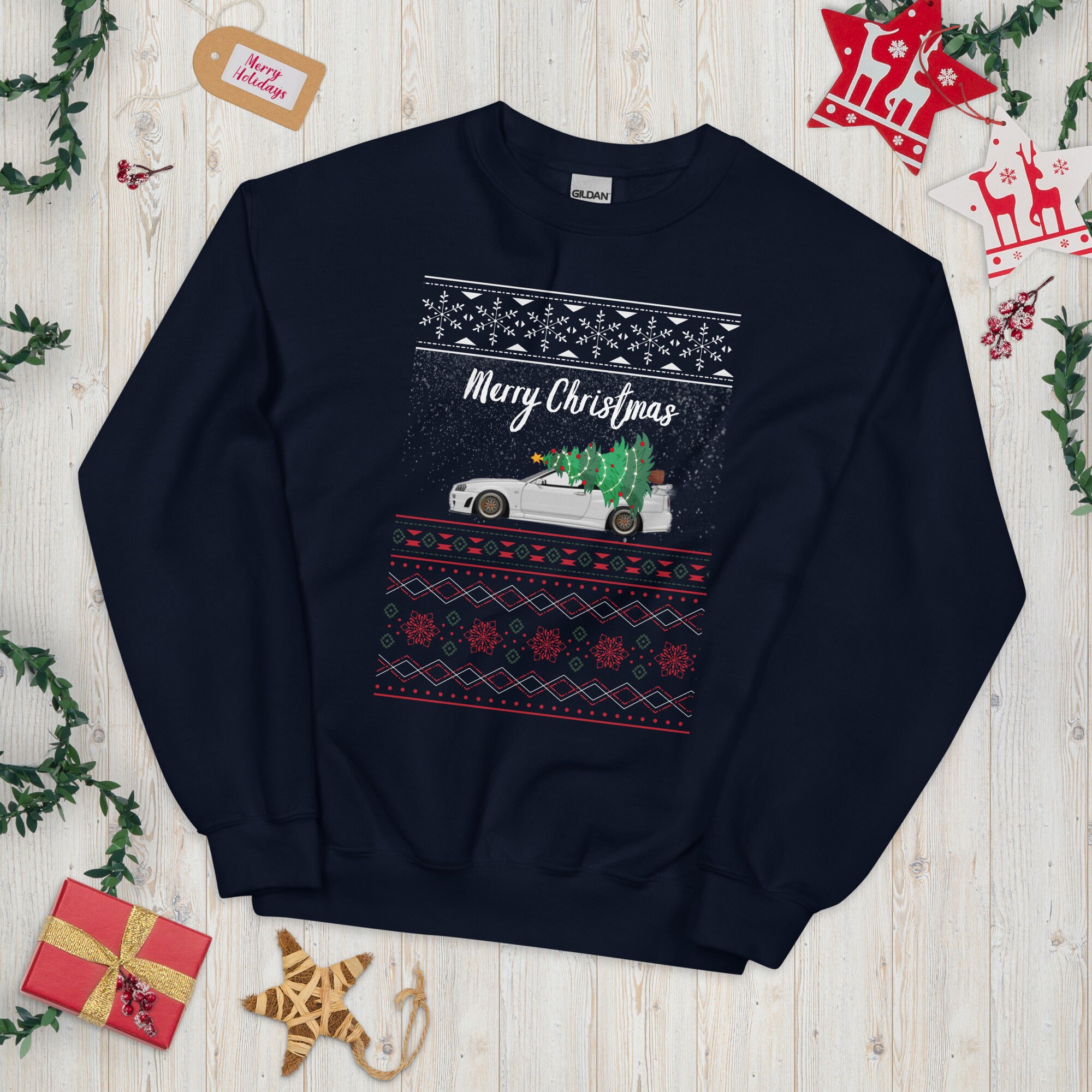 Nissan GTR Ugly Christmas Sweater Merry Christmas Sweatshirt Classic Sports Car Christmas Gift Car Guy Holiday Gift Ugly Xmas Sweater Etsy