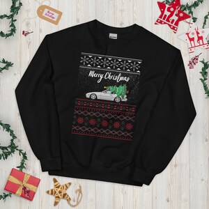Mazda RX-7 brutto maglione di Natale, felpa di buon Natale, auto sportiva classica, regalo di Natale, regalo di festa per ragazzo auto, brutto maglione di Natale